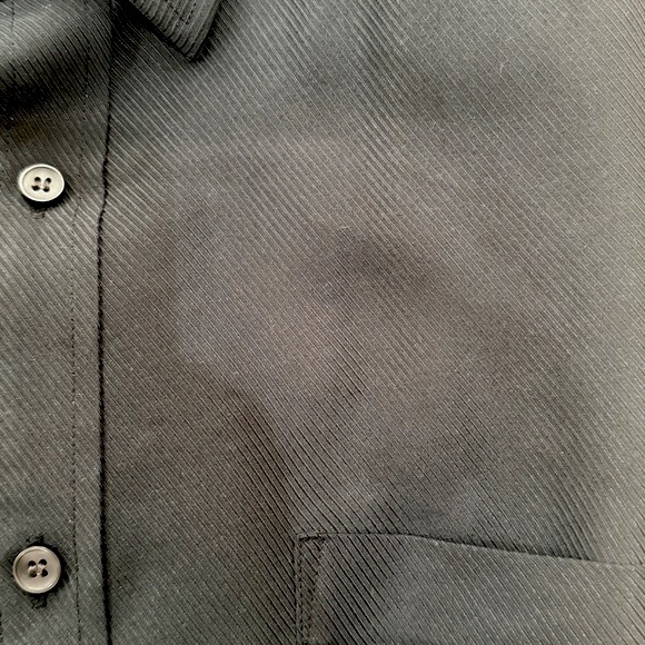 Murano Long Sleeve Button Up Shirt Textured Black Large - Picture 2 of 6